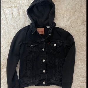 Black Levi Jacket with hoodie
